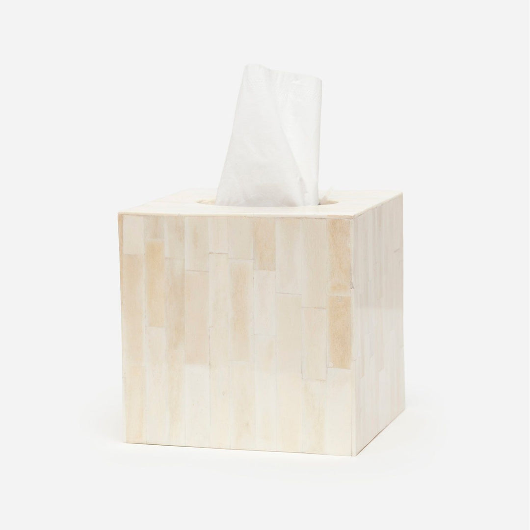 Gaya, Natural, Tissue Box, Square Straight, Bone