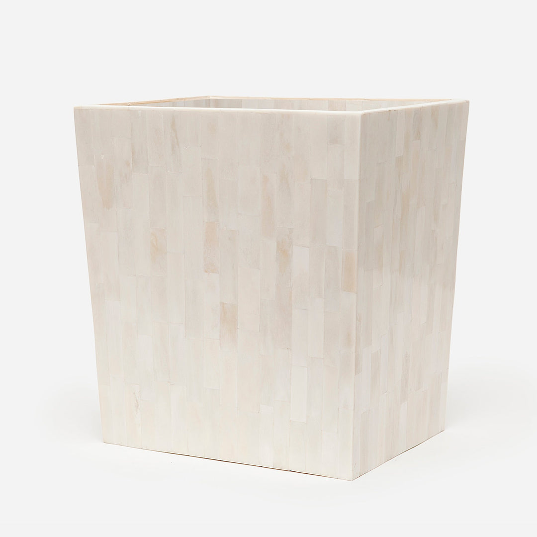 Gaya, Natural, Wastebasket Rectangular Tapered, Bone