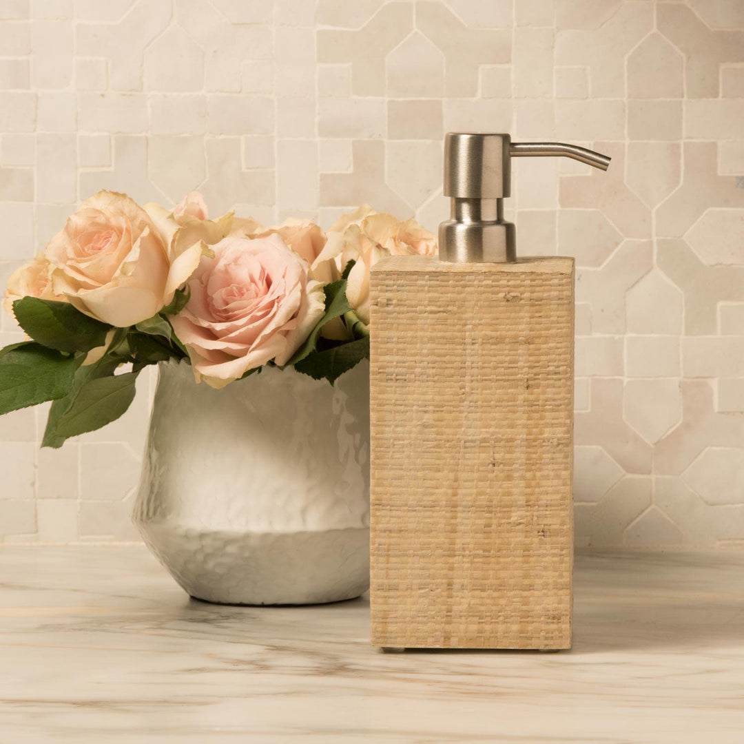 Ghent, Natural, Soap Pump, Square Straight, Bagor Grass