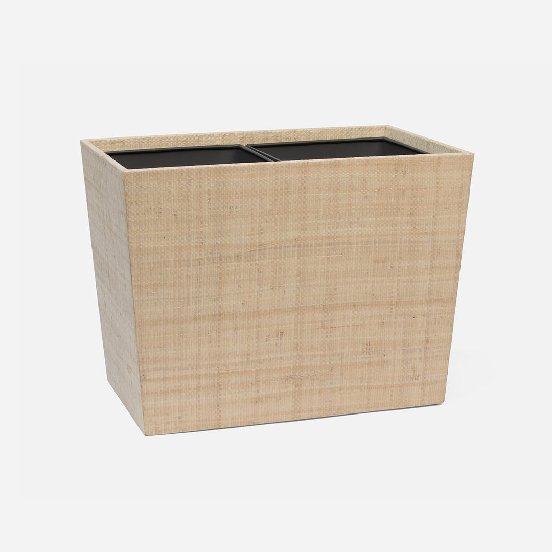 Ghent, Natural, Double Wastebasket, Rectangular Tapered, Bagor Grass