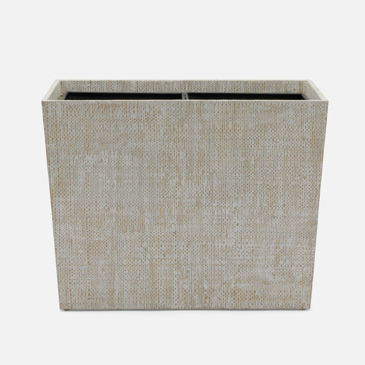 Ghent, Whitewashed, Double Wastebasket, Rectangular Tapered, Bagor Grass
