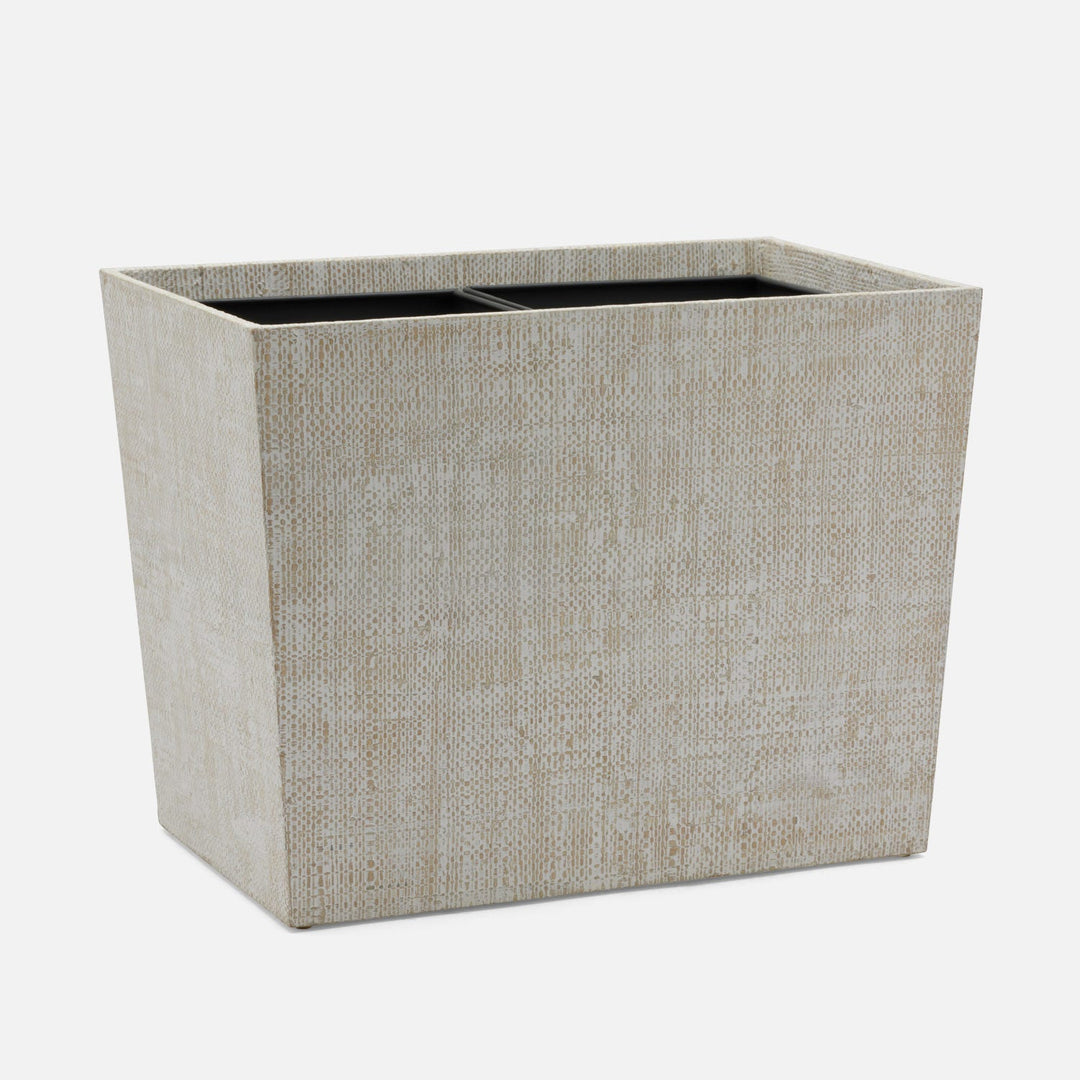 Ghent, Whitewashed, Double Wastebasket, Rectangular Tapered, Bagor Grass