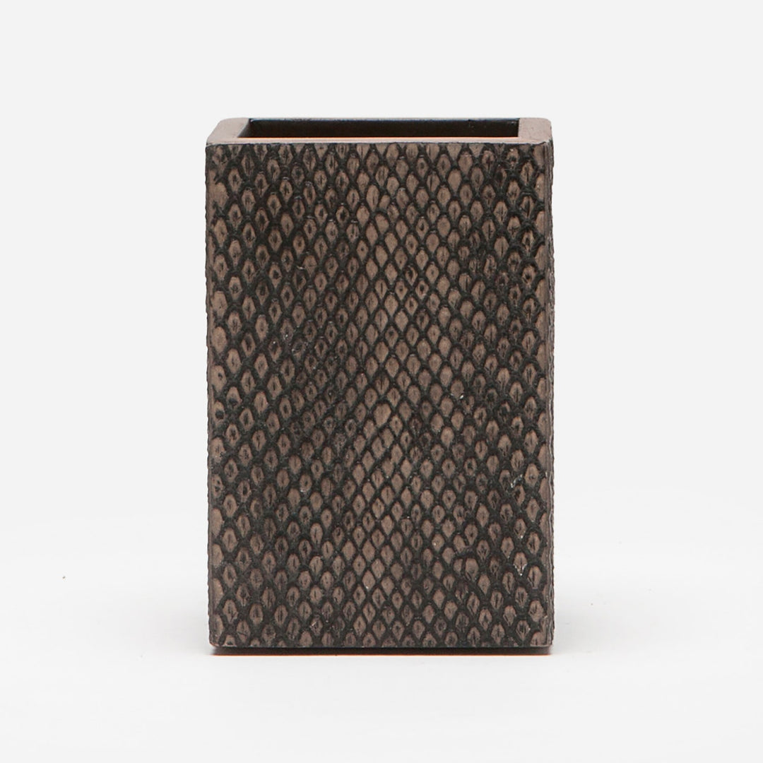 Goa, Dark Mushroom, Brush Holder, Square Straight, Faux Boa