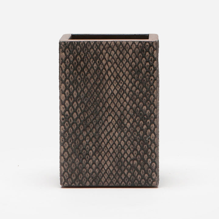 Goa, Dark Mushroom, Brush Holder, Square Straight, Faux Boa