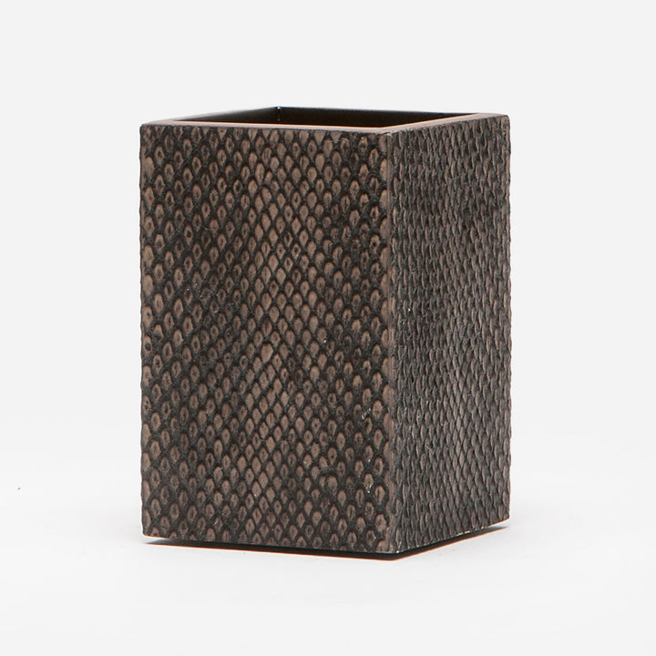 Goa, Dark Mushroom, Brush Holder, Square Straight, Faux Boa