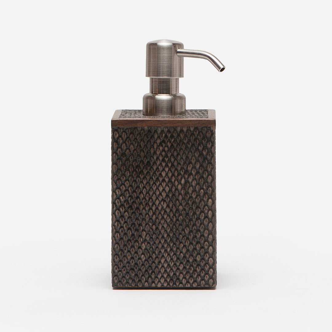 Goa, Dark Mushroom, Soap Pump, Square Straight, Faux Boa