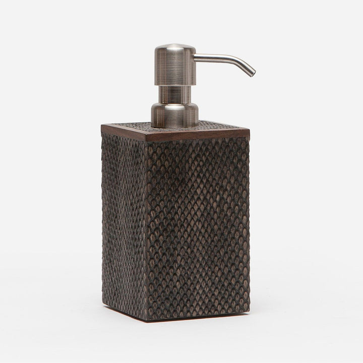 Goa, Dark Mushroom, Soap Pump, Square Straight, Faux Boa