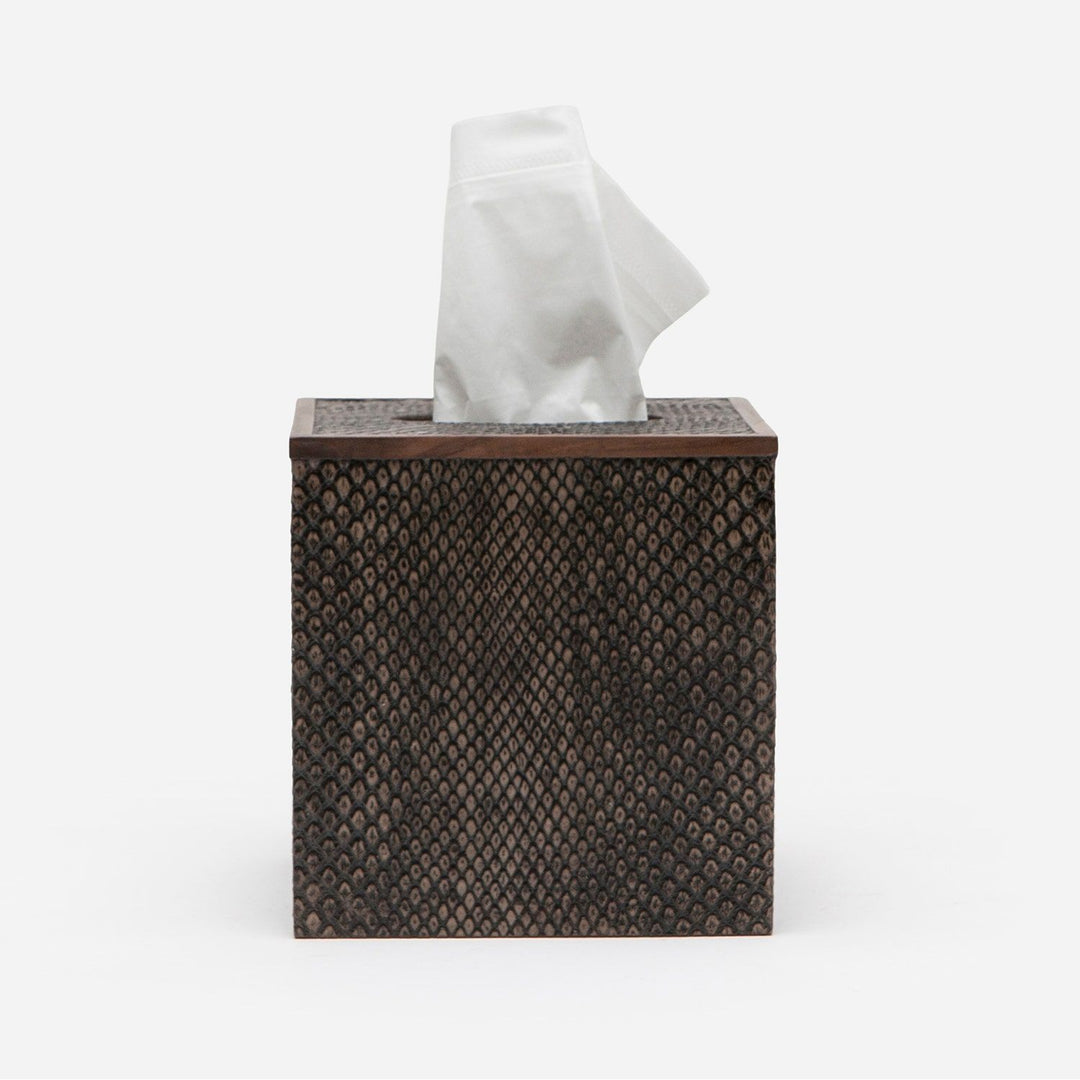 Goa, Sand, Tissue Box, Square Straight, Faux Boa