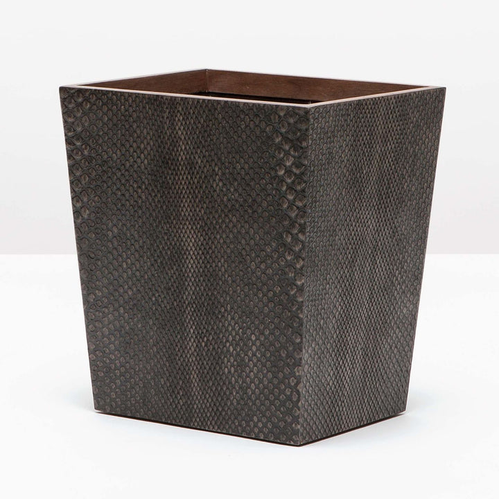 Goa, Dark Mushroom, Wastebasket, Rectangular Tapered, Faux Boa