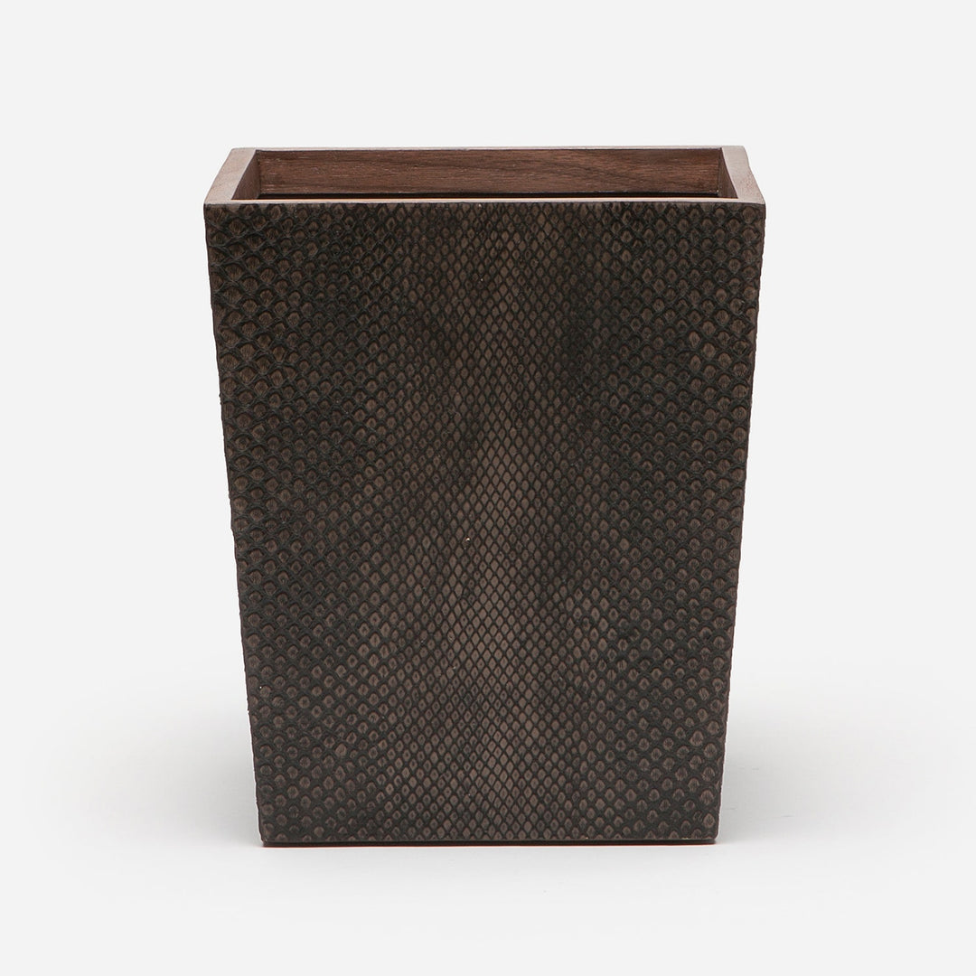 Goa, Dark Mushroom, Wastebasket, Square Tapered, Faux Boa
