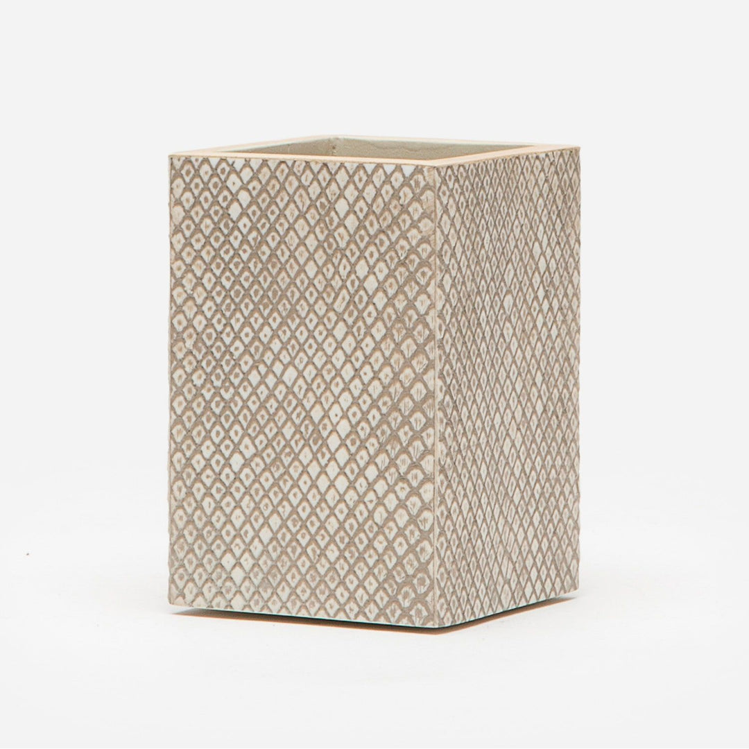 Goa, Sand, Brush Holder, Square Straight, Faux Boa
