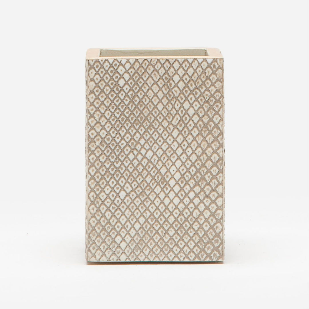 Goa, Sand, Brush Holder, Square Straight, Faux Boa