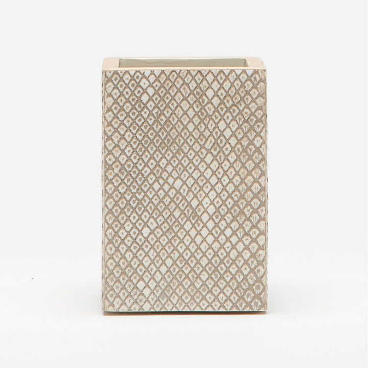 Goa, Sand, Brush Holder, Square Straight, Faux Boa
