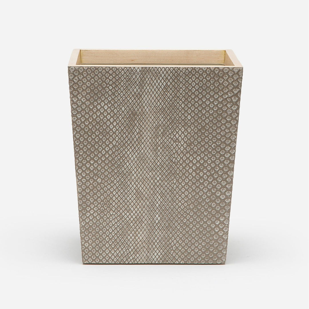 Goa, Sand, Wastebasket, Square Tapered, Faux Boa