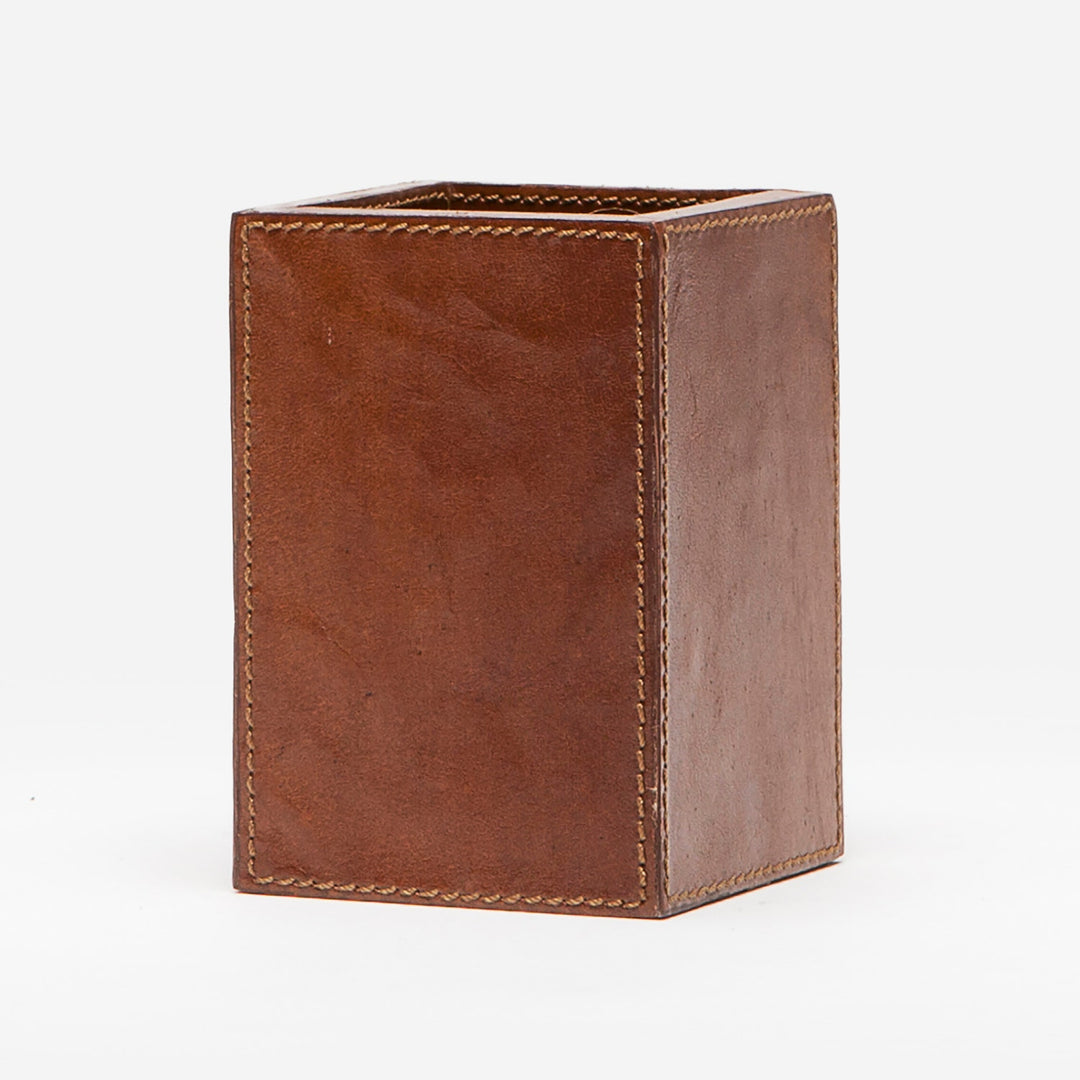 Hampton, Tobacco, Brush Holder, Square Straight, Full Grain Leather