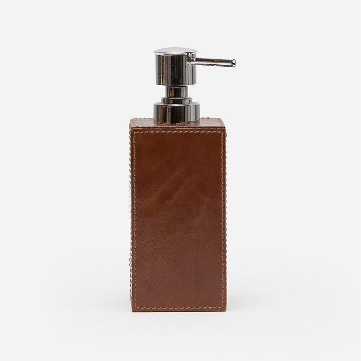 Hampton, Tobacco, Soap Pump, Square Straight, Full Grain Leather