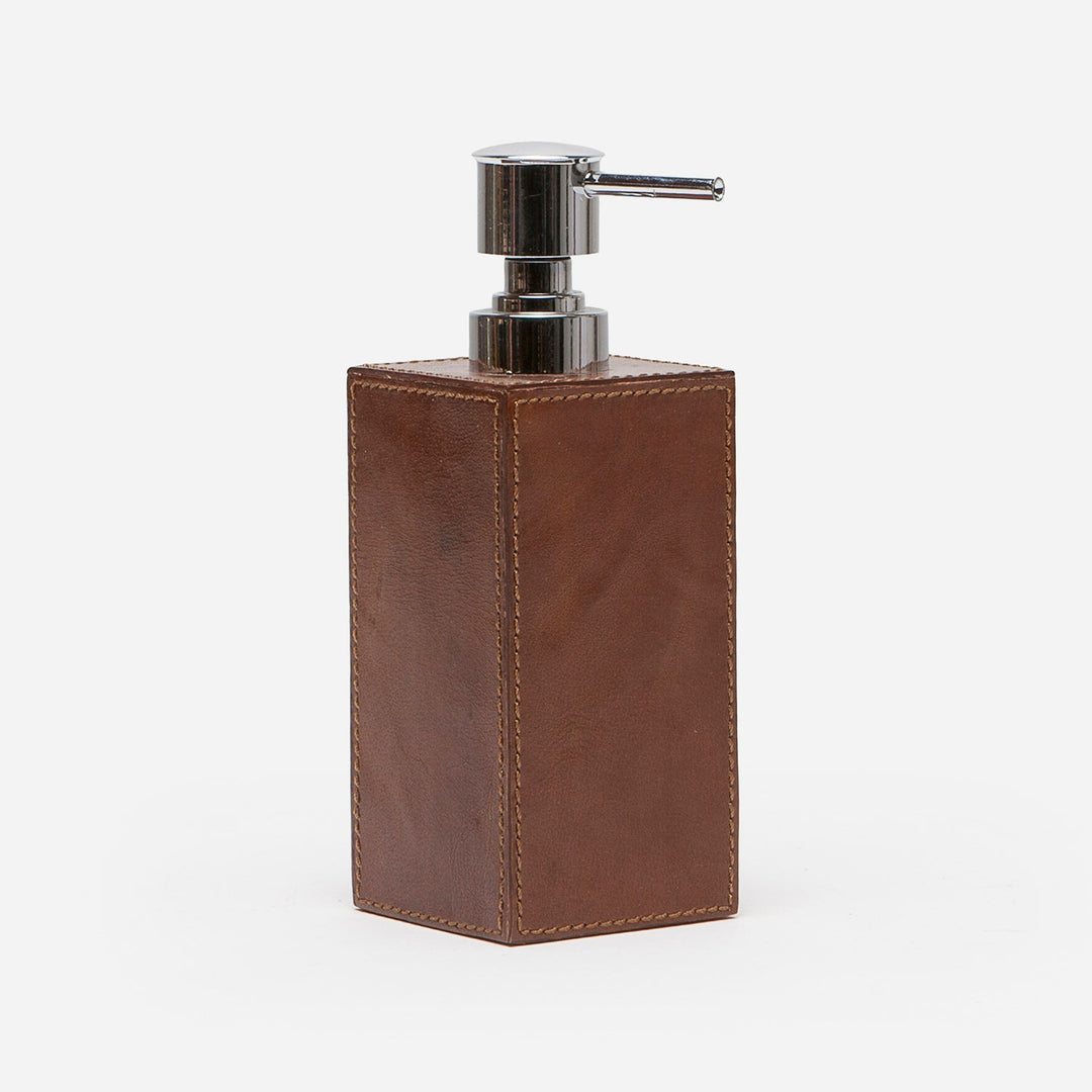 Hampton, Tobacco, Soap Pump, Square Straight, Full Grain Leather