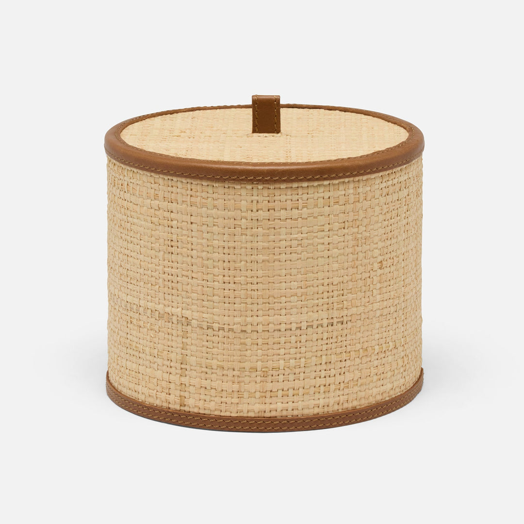 Hanford, Natural/Saddle, Toilet Paper Cover, Raffia/Leather, Pack/2