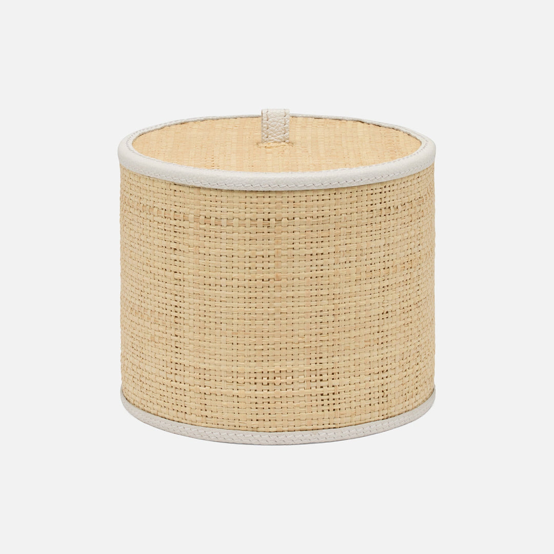 Hanford, Natural/White, Toilet Paper Cover, Raffia/Leather, Pack/2