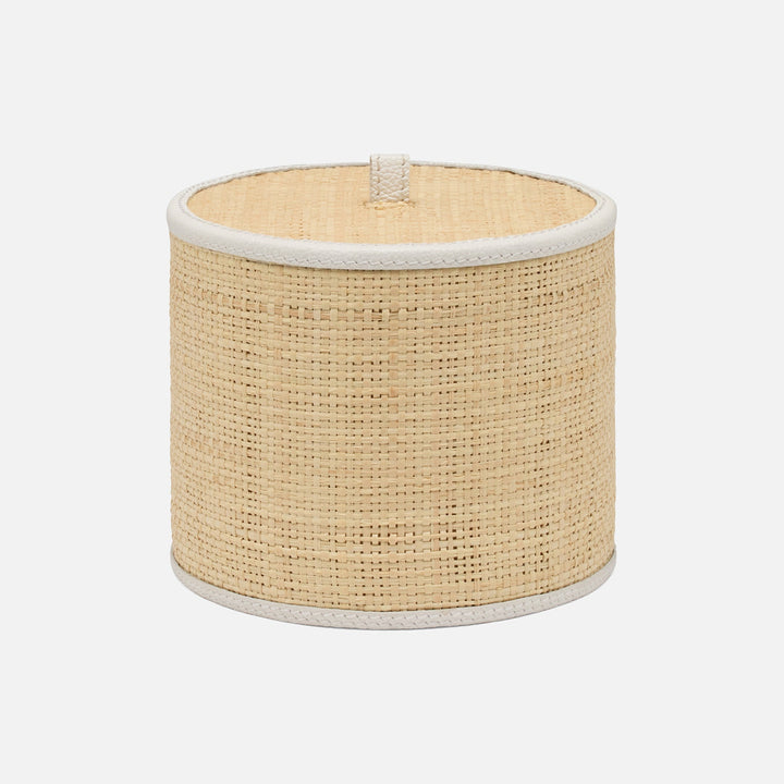 Hanford, Natural/White, Toilet Paper Cover, Raffia/Leather, Pack/2
