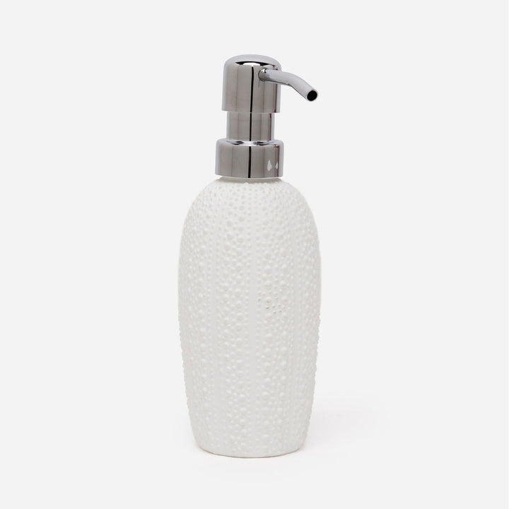 Hilo, White, Soap Pump, Round, Porcelain Sea Urchin