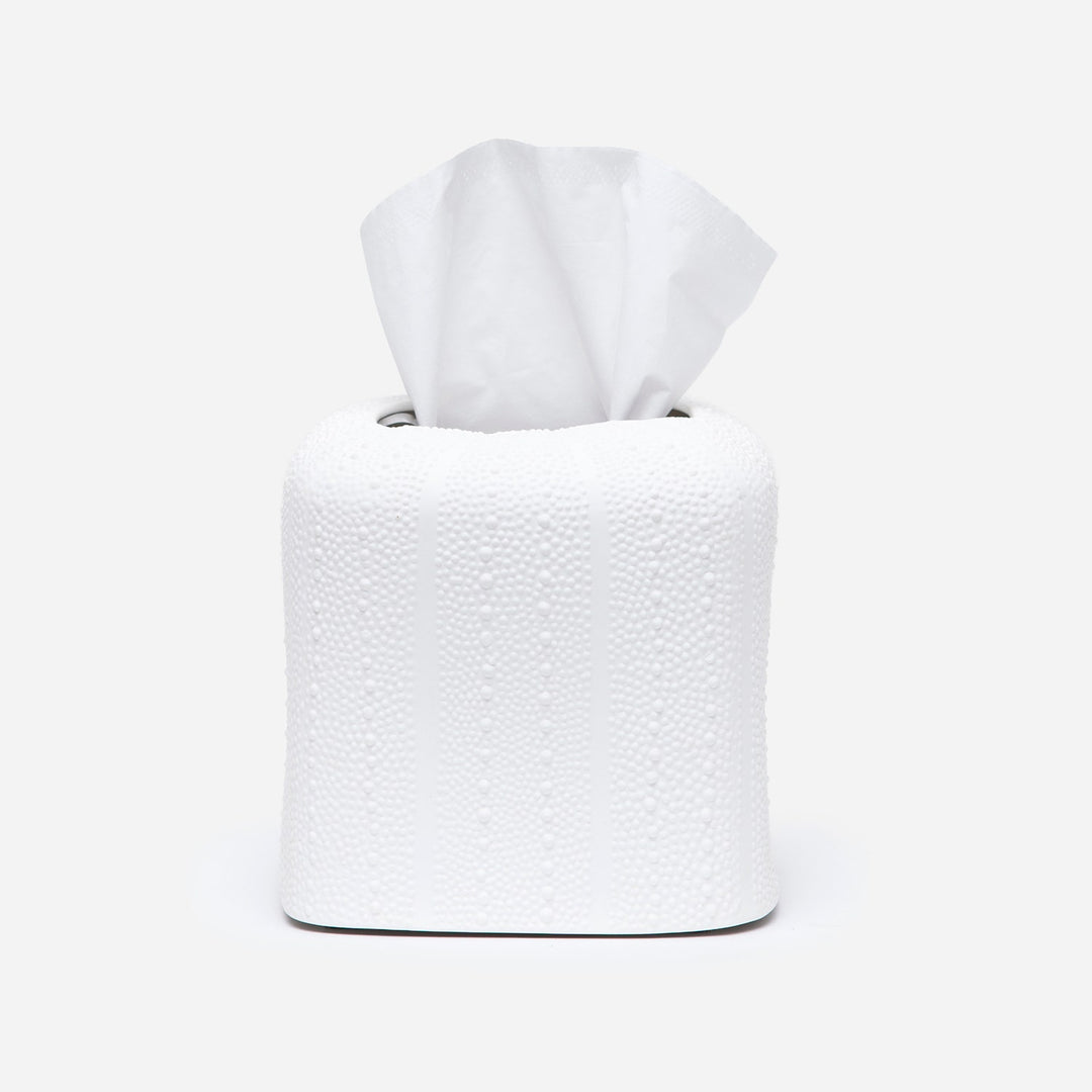 Hilo, White, Tissue Box, Square Straight, Porcelain Sea Urchin