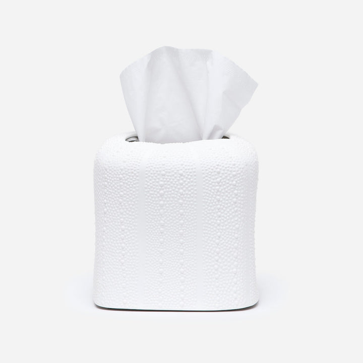 Hilo, White, Tissue Box, Square Straight, Porcelain Sea Urchin