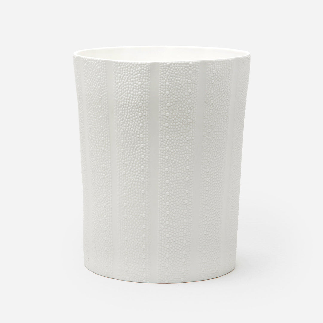 Hilo, White, Wastebasket, Round Tapered, Porcelain Sea Urchin