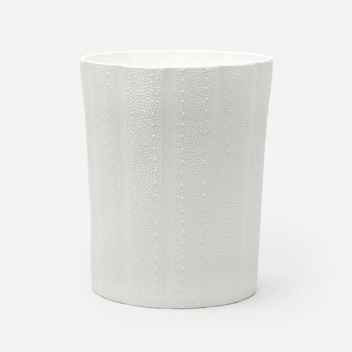 Hilo, White, Wastebasket, Round Tapered, Porcelain Sea Urchin
