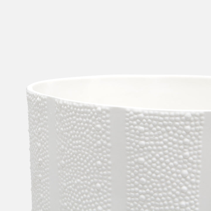 Hilo, White, Wastebasket, Round Tapered, Porcelain Sea Urchin