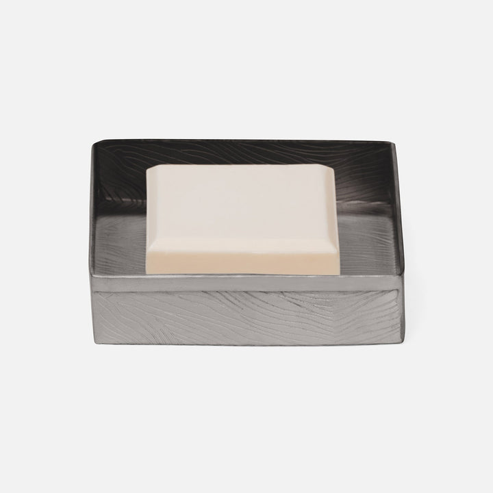 Humbolt, Black Nickel, Soap Dish, Square, Ridged Metal