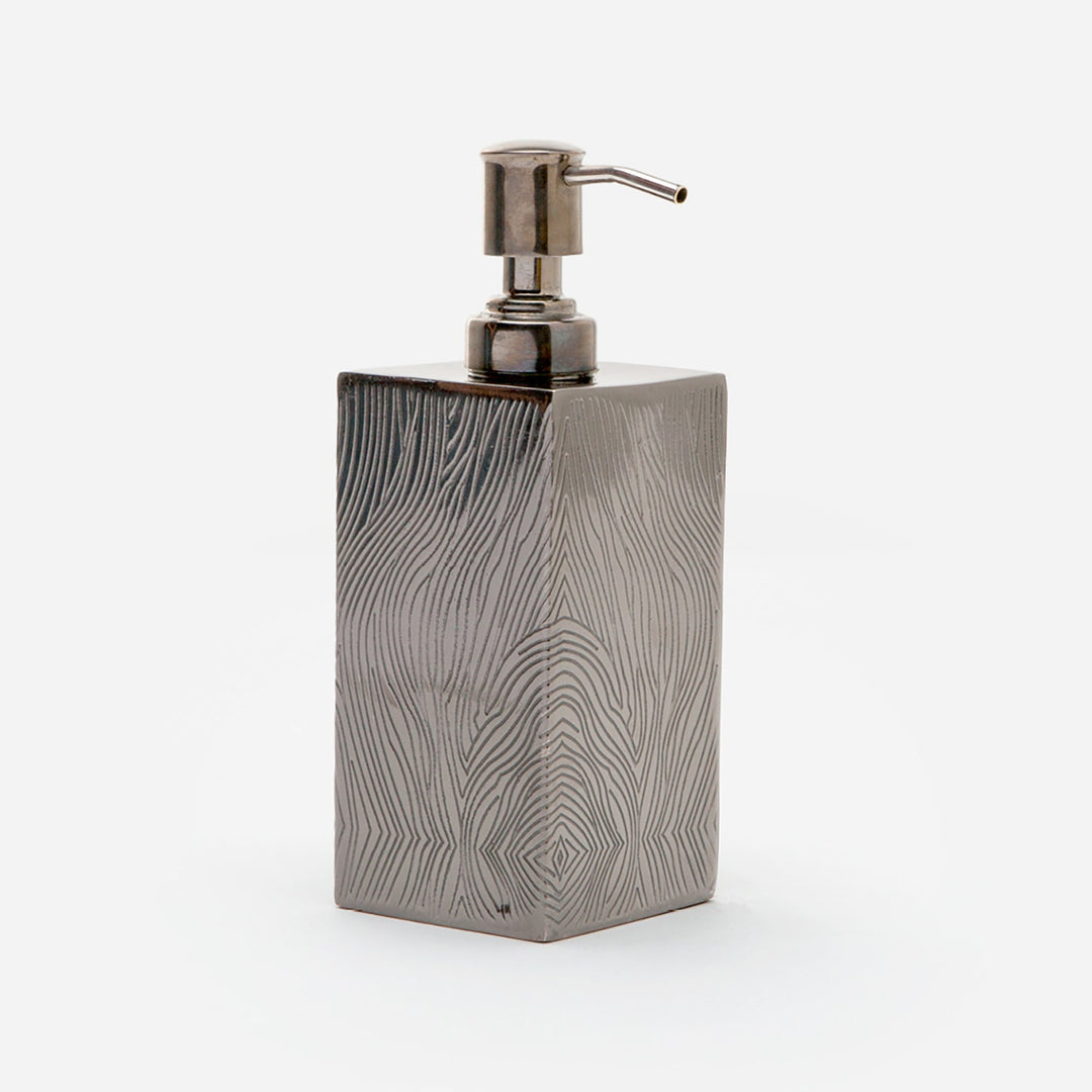 Humbolt, Black Nickel, Soap Pump, Square Straight, Ridged Metal