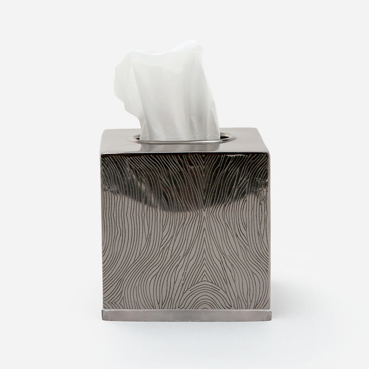 Humbolt, Black Nickel, Tissue Box, Square Straight, Ridged Metal