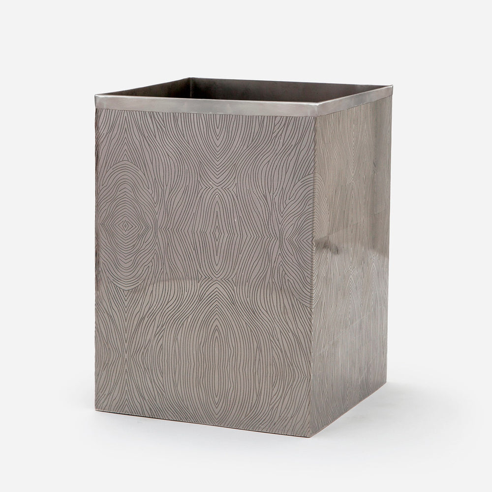 Humbolt, Black Nickel, Wastebasket, Square Straight, Ridged Metal