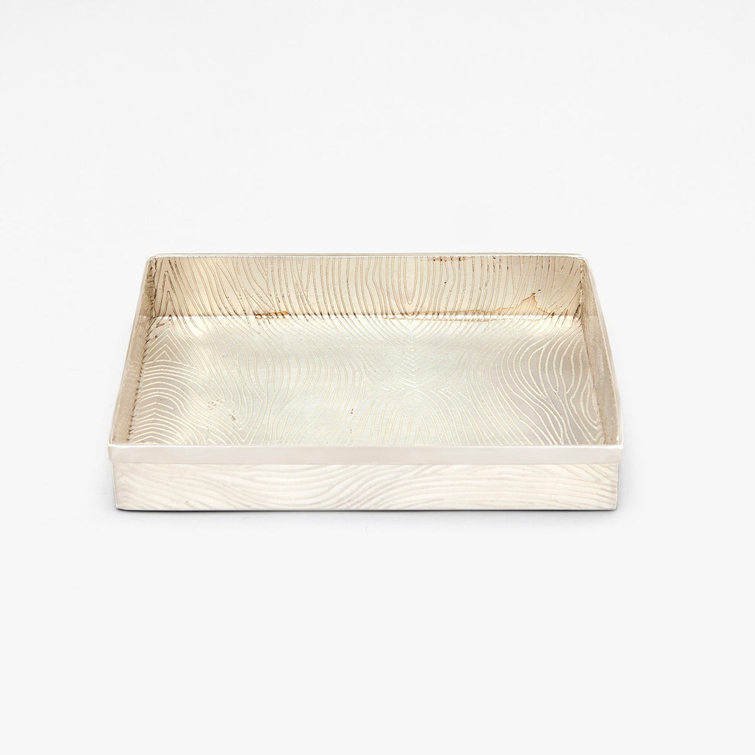 Humbolt, Matte Silver, Soap Dish, Rectangular Straight, Ridged Metal