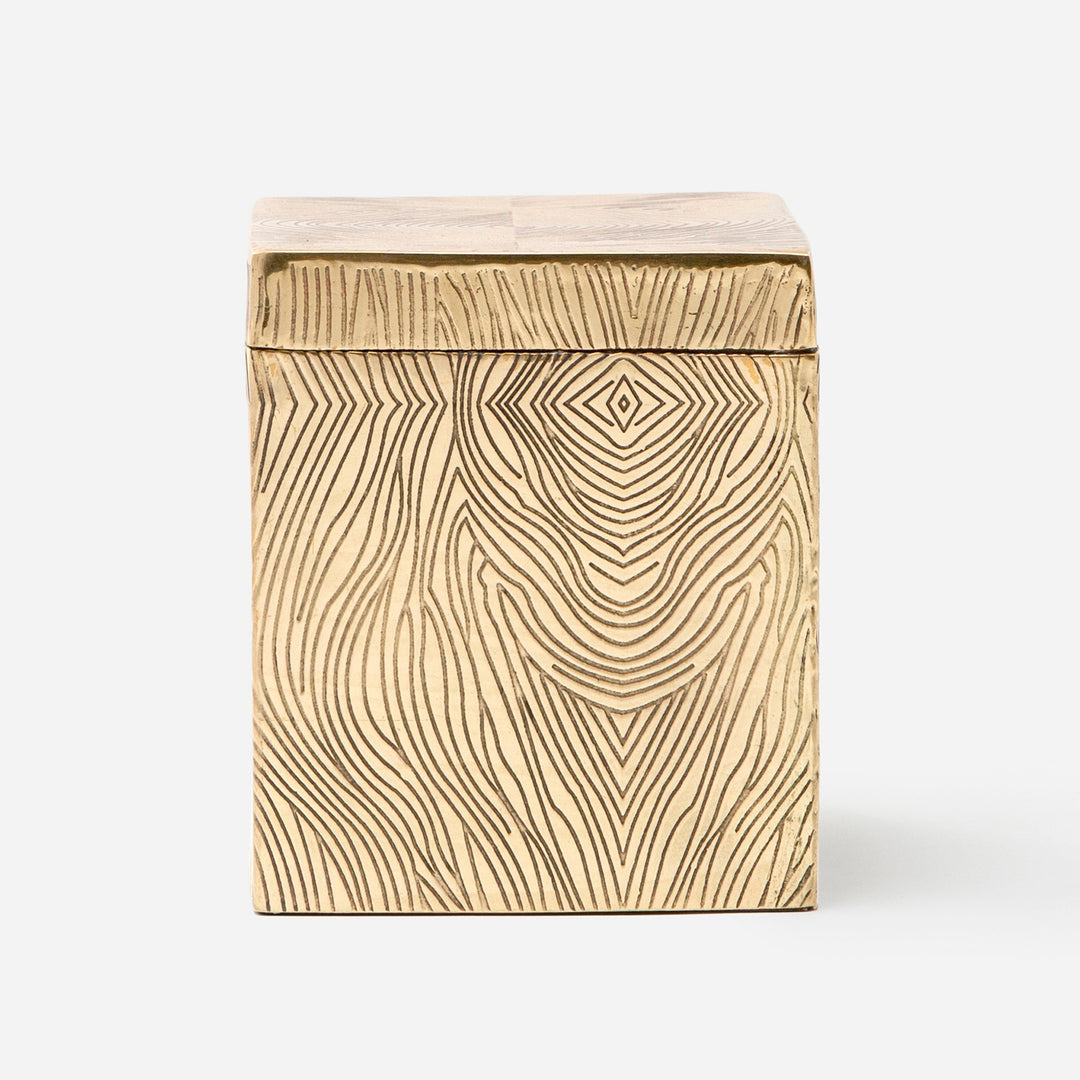 Humbolt, Shiny Brass, Canister, Square Straight, Ridged Metal