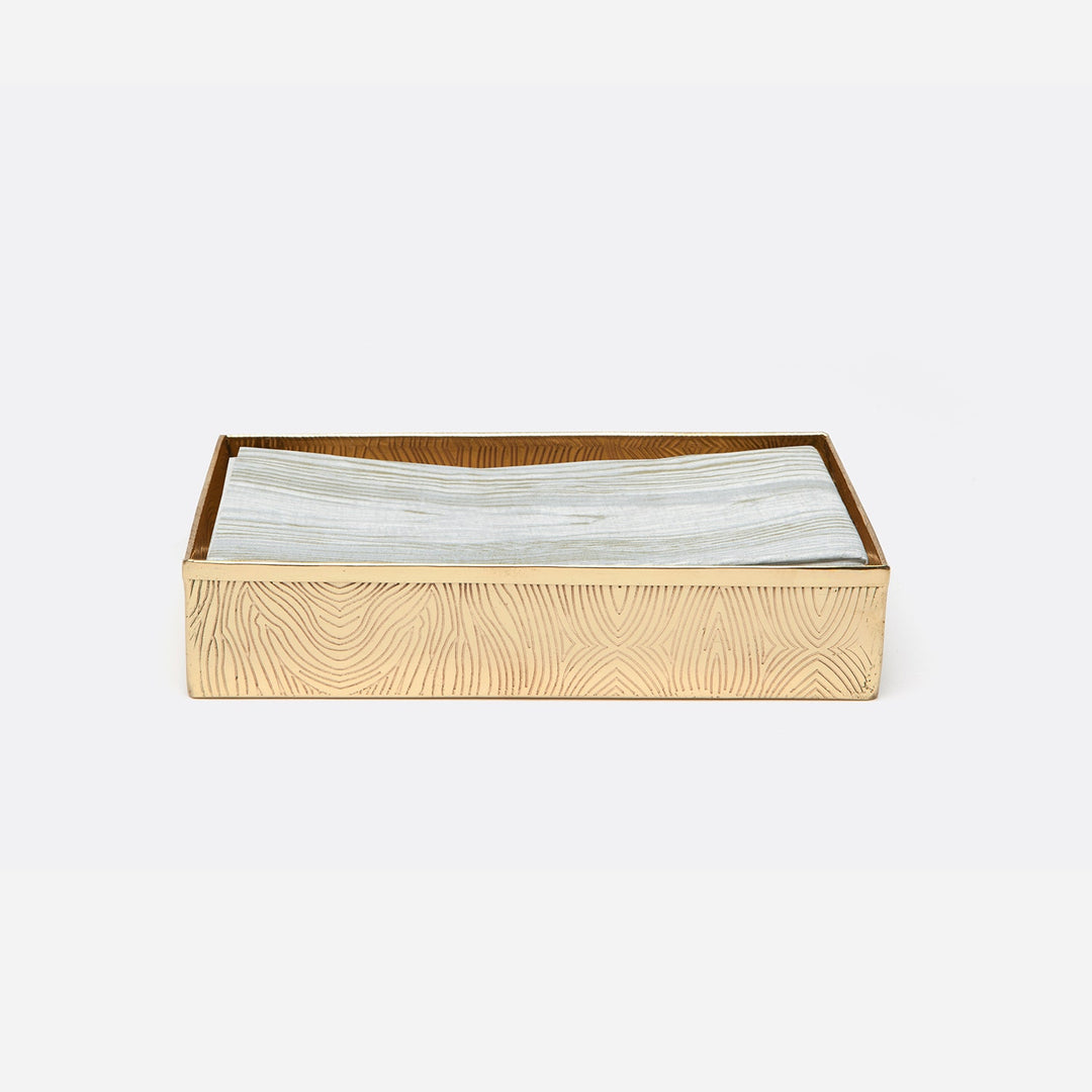 Humbolt, Shiny Brass, Hand Towel Tray, Ridged Metal, M/2