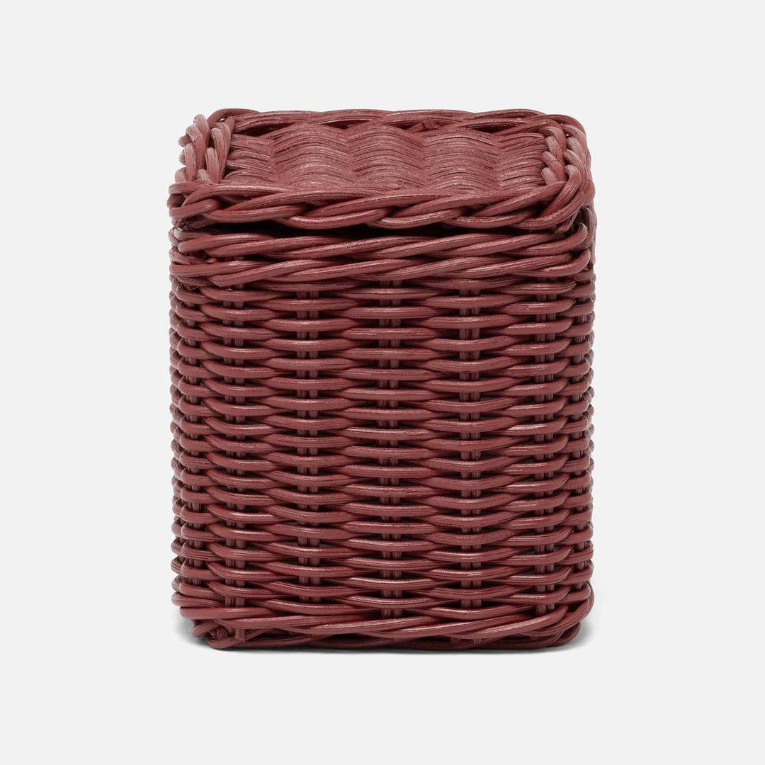 Kardia, Bordeaux Red, Canister, Square Straight, Large, Rattan