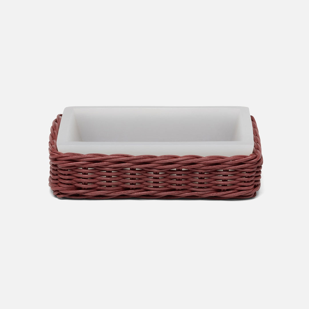 Kardia, Bordeaux Red, Soap Dish, Rectangular Straight, Rattan