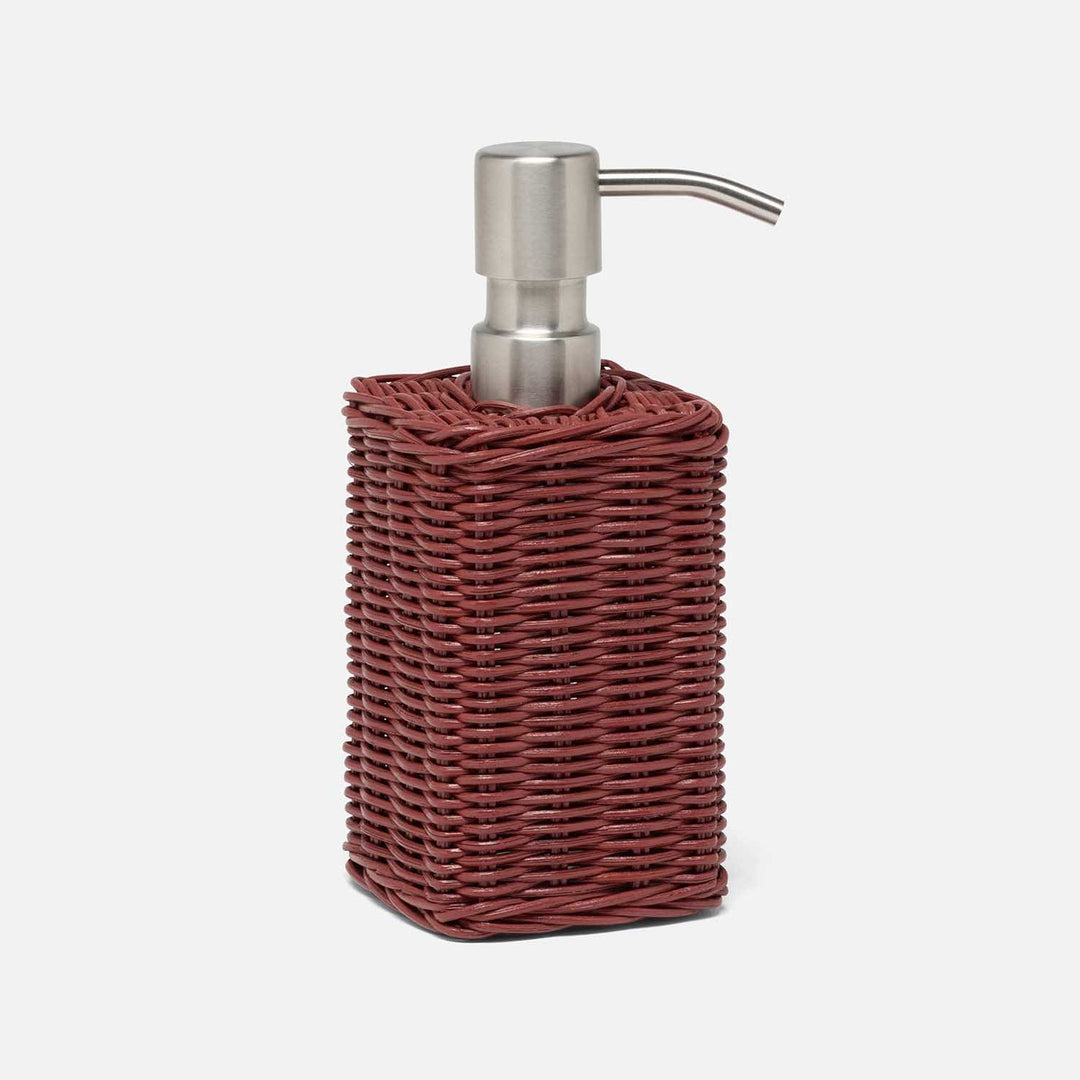 Kardia, Bordeaux Red, Soap Pump, Square Straight, Rattan