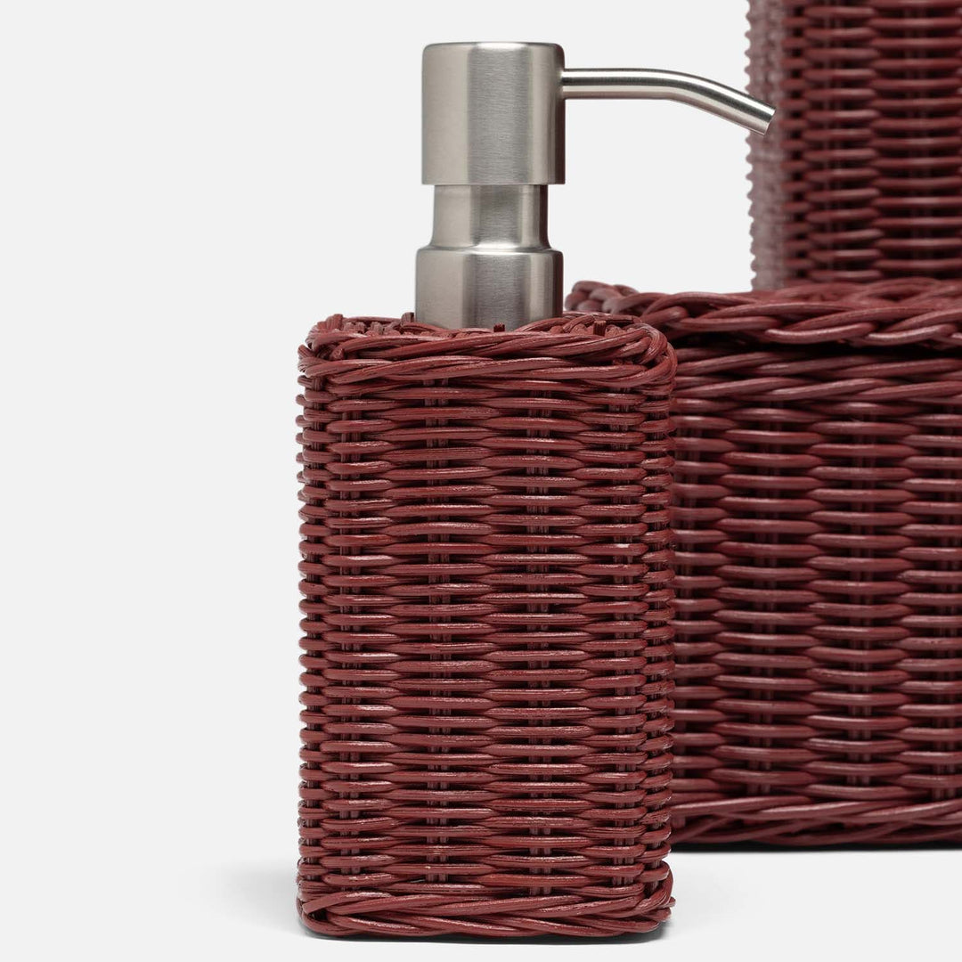 Kardia, Bordeaux Red, Soap Pump, Square Straight, Rattan