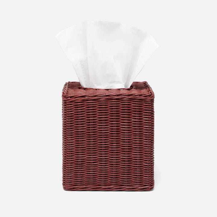 Kardia, Bordeaux Red, Tissue Box, Square Straight, Rattan