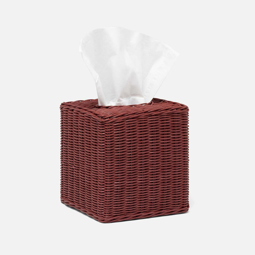 Kardia, Bordeaux Red, Tissue Box, Square Straight, Rattan