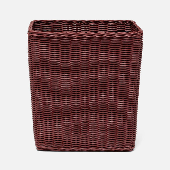 Kardia, Bordeaux Red, Wastebasket, Rectangular Tapered, Rattan