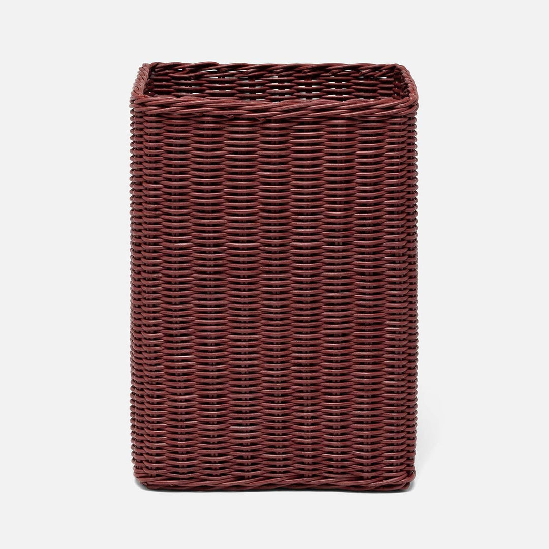 Kardia, Bordeaux Red, Wastebasket, Square Straight, Rattan
