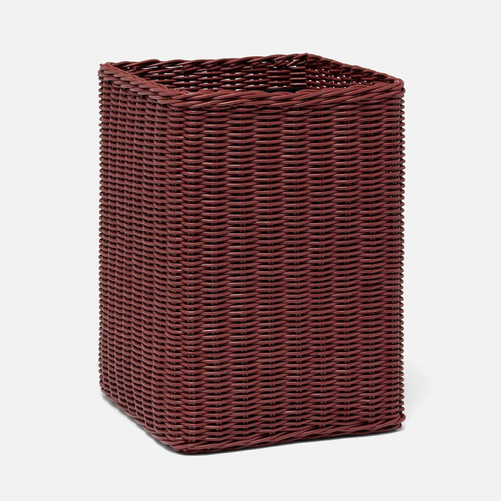 Kardia, Bordeaux Red, Wastebasket, Square Straight, Rattan