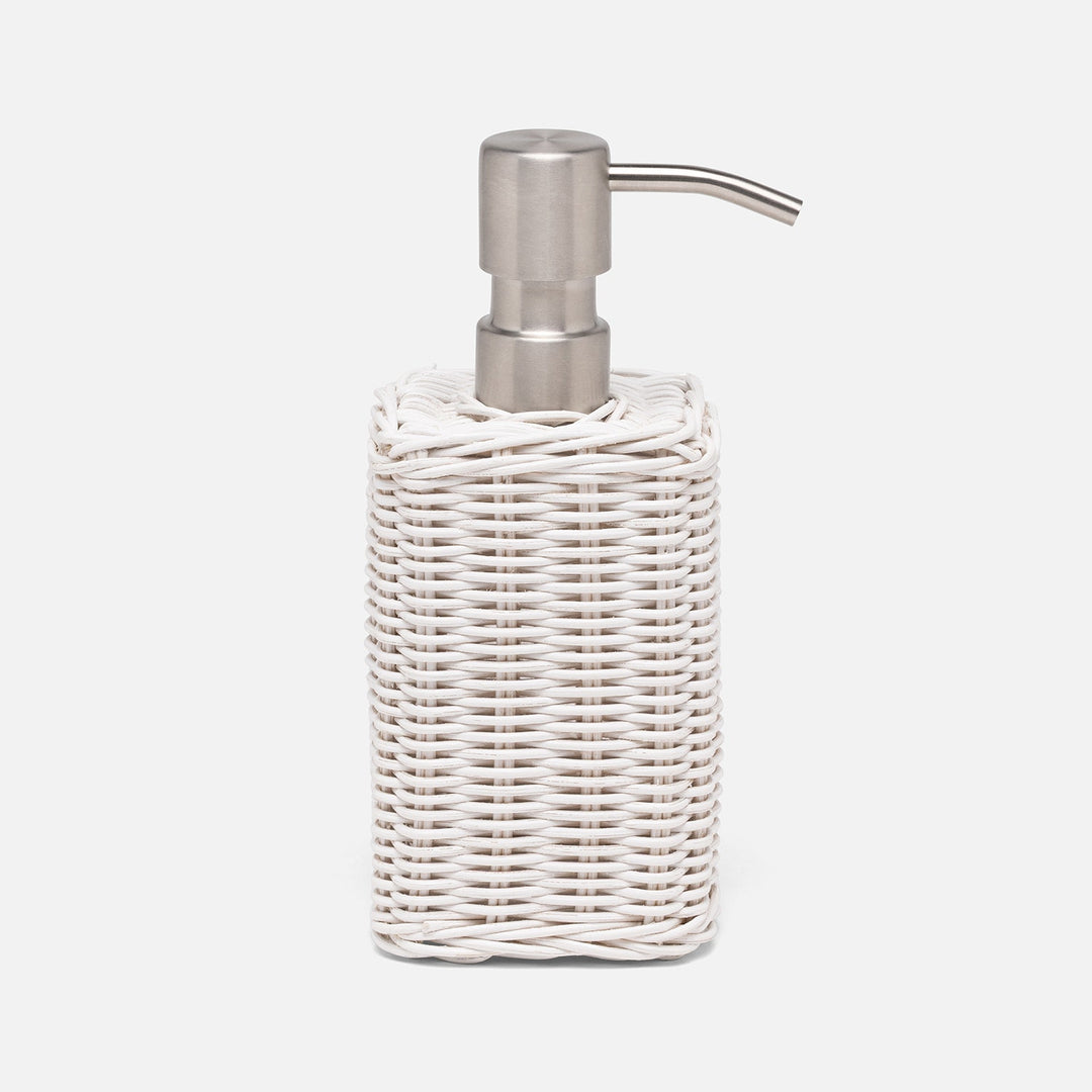 Kardia, Cotton White, Soap Pump, Square Straight, Rattan