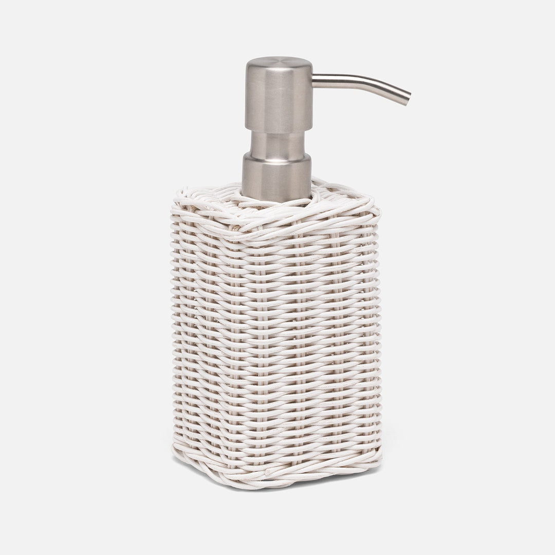 Kardia, Cotton White, Soap Pump, Square Straight, Rattan
