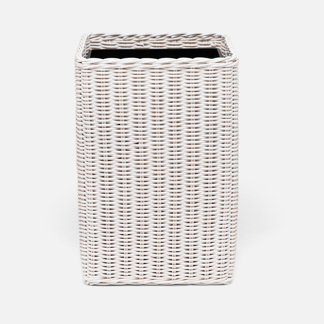 Kardia, Cotton White, Wastebasket, Square Straight, Rattan
