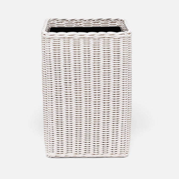 Kardia, Cotton White, Wastebasket, Square Straight, Rattan